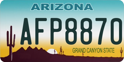 AZ license plate AFP8870