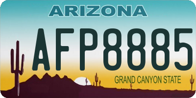 AZ license plate AFP8885