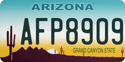AZ license plate AFP8909