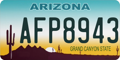 AZ license plate AFP8943
