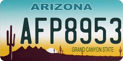 AZ license plate AFP8953