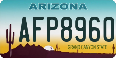 AZ license plate AFP8960
