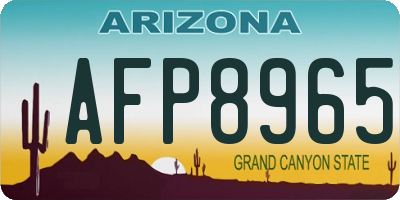 AZ license plate AFP8965