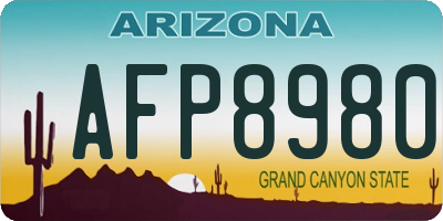AZ license plate AFP8980