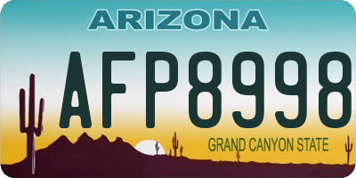 AZ license plate AFP8998