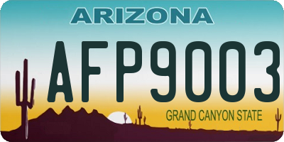 AZ license plate AFP9003