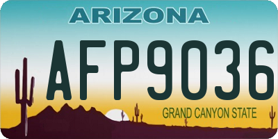 AZ license plate AFP9036