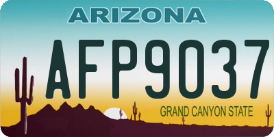 AZ license plate AFP9037