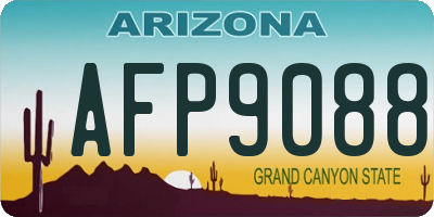 AZ license plate AFP9088