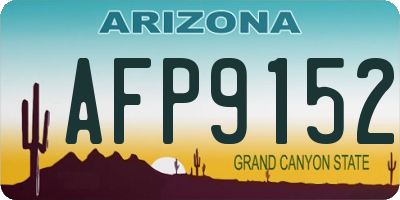 AZ license plate AFP9152