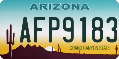 AZ license plate AFP9183