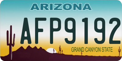 AZ license plate AFP9192