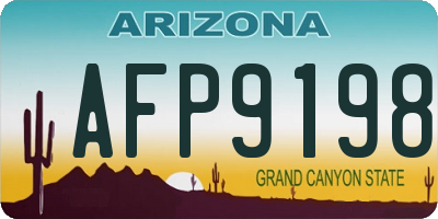 AZ license plate AFP9198