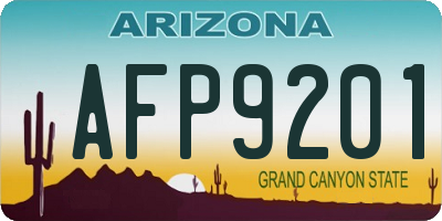 AZ license plate AFP9201