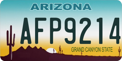 AZ license plate AFP9214