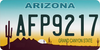 AZ license plate AFP9217