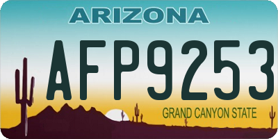 AZ license plate AFP9253