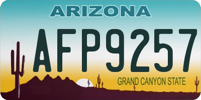 AZ license plate AFP9257