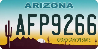 AZ license plate AFP9266