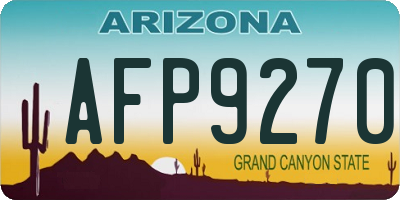 AZ license plate AFP9270