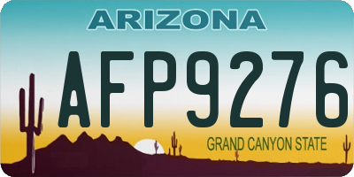 AZ license plate AFP9276