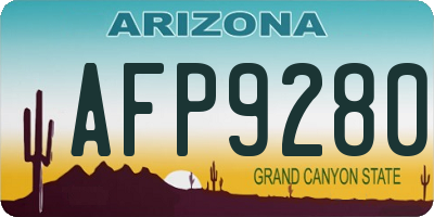 AZ license plate AFP9280
