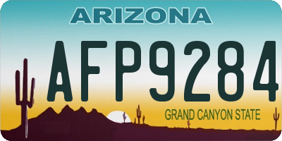 AZ license plate AFP9284