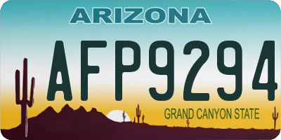 AZ license plate AFP9294