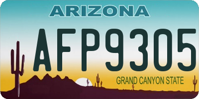 AZ license plate AFP9305