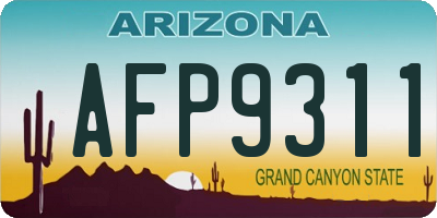AZ license plate AFP9311