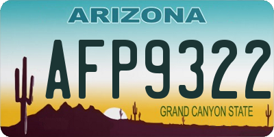 AZ license plate AFP9322