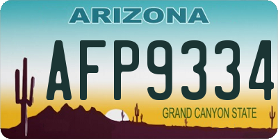 AZ license plate AFP9334
