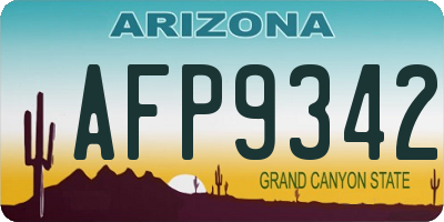 AZ license plate AFP9342