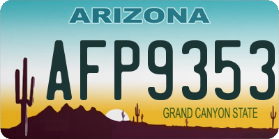 AZ license plate AFP9353