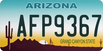 AZ license plate AFP9367