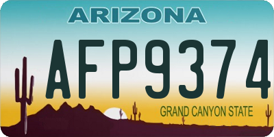 AZ license plate AFP9374