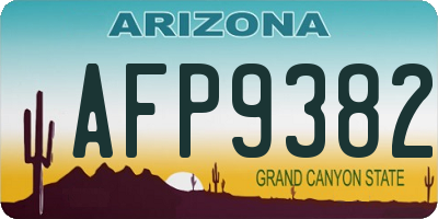 AZ license plate AFP9382