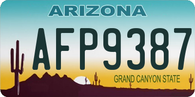 AZ license plate AFP9387