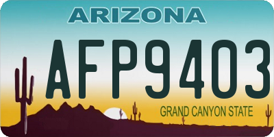 AZ license plate AFP9403