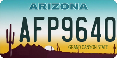 AZ license plate AFP9640
