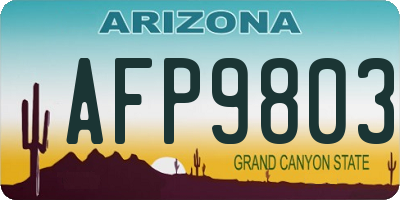 AZ license plate AFP9803
