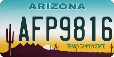 AZ license plate AFP9816