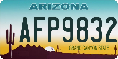 AZ license plate AFP9832