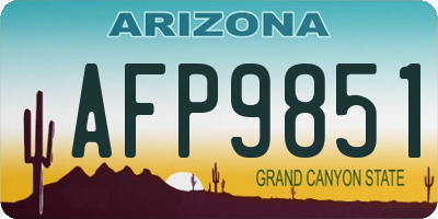 AZ license plate AFP9851