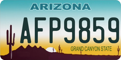 AZ license plate AFP9859