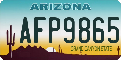 AZ license plate AFP9865