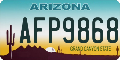 AZ license plate AFP9868