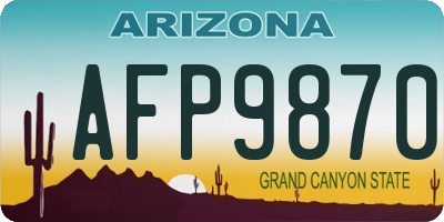 AZ license plate AFP9870