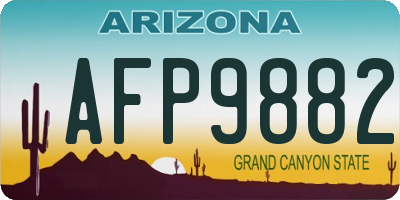 AZ license plate AFP9882