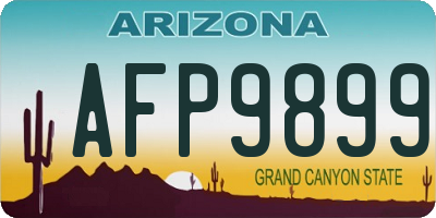 AZ license plate AFP9899